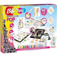 Blopens - Maxi-Colour Pop - 40 projekti - Zīmējumi un krāsošana - No 7 gadiem - Lansay