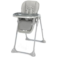 COSTWAY 6 in 1 kabrioleta kūdikių aukšta kėdutė, sulankstomos aukštos kėdės aukštis reguliuojamas su atlošimo funkcijomis, dvigubas padėklas, atlenkiamas atlošas ir kojų atrama, kombinuota kūdikio kėdutė su ratukais (pilka)