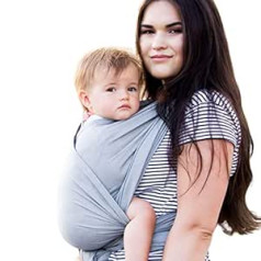 Hoppediz Baby Sling no dzimšanas, jaundzimušā līdz mazulim, 100% kokvilna, īpaši viegls vasaras audums, Hamburgas pelēks, 5,40 m