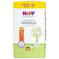 HiPP Babysanft Nappies Junior 5 Twin Pack 3 x 2 x 29 Nappies