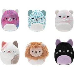 Squishville SQM0330-6 Pack Cuddly Squad, Super soft Mini Squishmallows, 5 cm plīša figūriņas, daudzkrāsainas