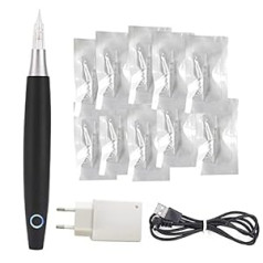 MTSM Wireless Permanent Makeup Machine Pen Rotary Machine Tattoo Pen Eyebrow Pen Tattoo Tool Set 10 Daces Tetovēšanas adatas Microblading Shading Uzacu Acu zīmulis Lūpas A686 (Melns)