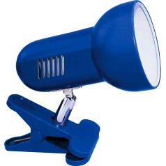 Effiki Galda lampa stiprināma ar klipsi, zila krāsa, metāls, liela E27 vītne