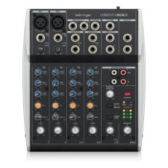 Behringer 802s - 8-channel compact analog mixer with USB interface designed specifically for podcasting, streaming and home recording