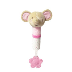Mouse toy with sound, 17 cm, beige