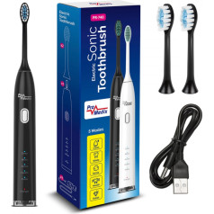 Promedix sonic toothbrush, black, 5 modes, timer, level indicator. battery, 2 tips, USB cable, p