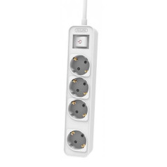 Power strip with 4 sockets, 3 m, white