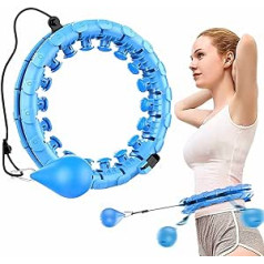 Smart Fitness Hoop Weight for Training, 24 Removable Knots, Abdomen, Fitness, Weight Loss, Non-Falling Fitness Hoop, Removable, Adjustable Weight, Automatic Rotating Ball, Ideal for Beginners, Adults, Women