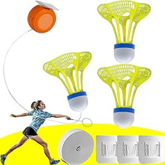 Frenaki Badminton-Rebound-Trainer, Badminton-Trainingsgerät, Badminton-Einzelspieler-Rebound-Trainer, verstellbares Trainergerät, elastische Stretch-Badminton-Selbststudien-Übungsmaschine