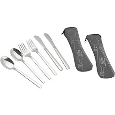 Cadine Stainless Steel Camping Cutlery Ceļojumu galda piederumi 2 personām