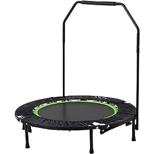 Tunturi Erwachsene klappbares Fitness Trampolin Ø 104cm mit Stange und Randabdeckung/Jumping Fitness Trampolin/Rebounder