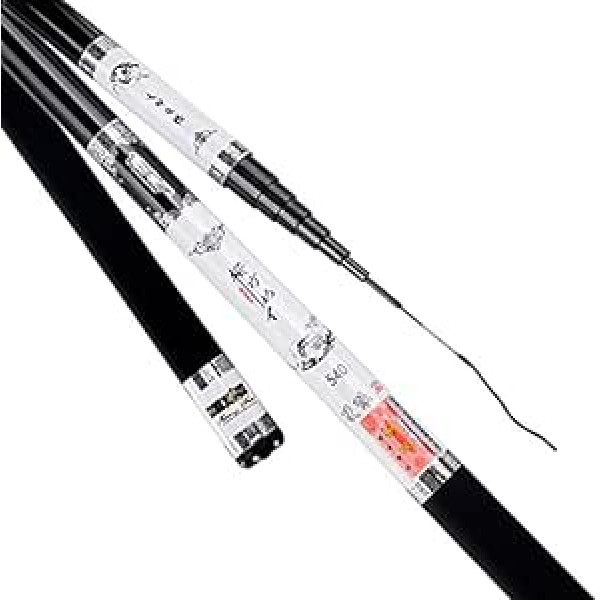 LUOSHUAI Fishing Rod 2 7 m - 9.0 m Carp Fishing Rod Carbon Fibre Fishing Rod Portable Ultra Light Pole 28 Tonal Telescopic Rod with Spare Parts Fishing Rod (Length: 7.2 m with Accessory)