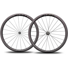 ICAN Alpha 40/50/55 oglekļa šosejas velosipēda riteņpāris, 700C Clincher bezkameru gatavības loka bremze Novatec A291SB-SL / F482SB-SL rumbas kolonna SA1423 spieķi 20/24 caurumi