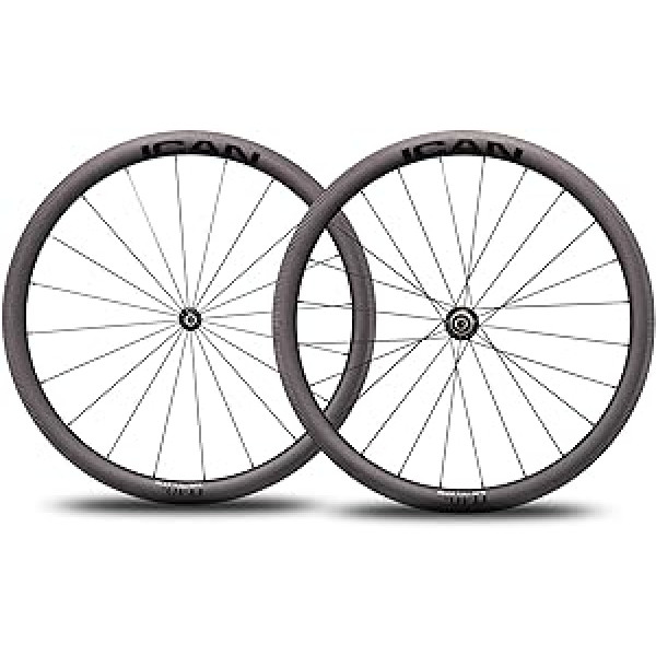 ICAN Alpha 40/50/55 oglekļa šosejas velosipēda riteņpāris, 700C Clincher bezkameru gatavības loka bremze Novatec A291SB-SL / F482SB-SL rumbas kolonna SA1423 spieķi 20/24 caurumi