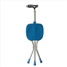 EVURU Tische und Stühle Alloy Cane Stool Klappbarer Cane Stool mit Lampe Cane Stool Triangle Zuverlässiger älterer Cane Stool Chair EINSTELLBAR (Color : Zwart)