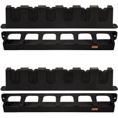 Kaba Vertical Fishing Rod Holder for 6 Rods, Horizontal Fishing Rods, Wall Mounted Fishing Rod Holder for Garage (2 Pack, Black)