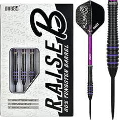 ONE80 Raise Dartpfeile-Set mit Stahlspitze, Violett, 23 g (D7864)