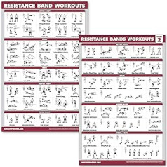 QuickFit Resistance Bands Exercise plakātu komplekts pa 2