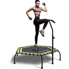 Jandecfit Fitness batuto skersmuo apytiksl. 101 cm, Tylus mažas fitneso batutas, skirtas vidaus treniruotėms, Bungee Rope dizaino sistema, geriausias pasirinkimas aerobinėms treniruotėms, vartotojo svoris iki 150 kg