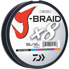 Daiwa J-Braid 150m 8 Strand Woven Round Braid Cord