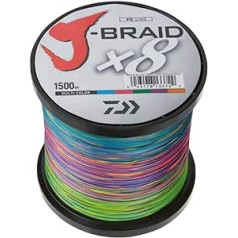 Daiwa J-Braid X8, 1500m daudzkrāsu - pīta makšķeraukla