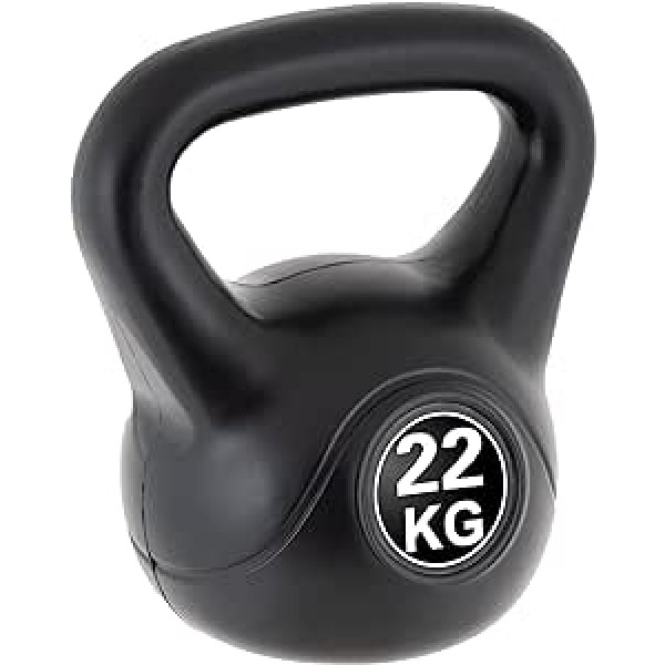 Kettlebell Kettlebell apaļais svars 22 kg Black Workout Spēka treniņš Kardio treniņu fitnesa aprīkojums mājām ar koka kasti