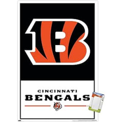 Trends International NFL Cincinnati Bengals Logo 21 Wandposter, 37,4 x 56,8 cm, Premium plakāts un Passepartout komplekts