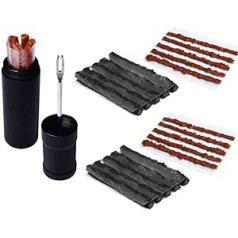 Albedel Bike Tubeless Tyre Tyre Repair Kit Plugger Plugs Tool Repair Tires Fix Flat Puncture MTB and Road Bike Mountain Bike + 25 Strips (10 x 1.5 mm + 5 x 2.5 mm + 10 x 3.5 mm)