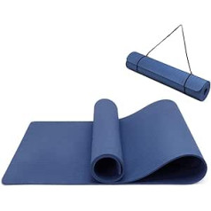 Oak & Tea Yoga Mat, Non-Slip Fitness Mat, Environmentally Friendly TPE Sports Mat with Carry Strap, Gymnastics Mat for Pilates, Yoga, Workout 183 x 61 x 0.6 cm