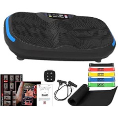 Imperial Sports VP-600 3D vibrācijas plāksnes vibrācijas svārstības Bluetooth 4 programmas apmācības video skārienekrāns, liels protektors, tālvadības pults pulkstenis, vingrošanas lentes, vingrojumu plakāts, jogas paklājiņš