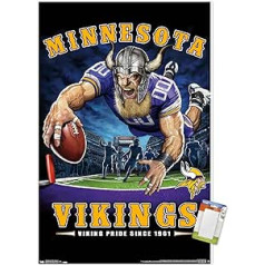 Trends International NFL Minesota Vikings — End Zone 17 Wandposter, 37,4 x 56,8 cm, augstākās kvalitātes plakātu un passepartout komplekts