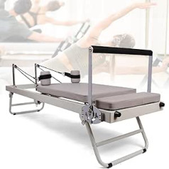 Pilates Reformer liela ierīce, daudzfunkcionāls salokāms Pilates Reformer mugurkaula korektors ar Reformer Box polsterētu lēkšanas dēli mājas ierīcei, aktivitāšu telpa, trenažieru zāle