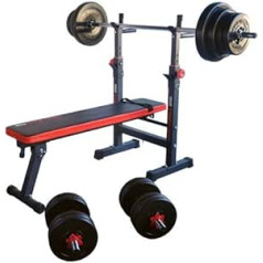 TrainHard® treniņu sols daudzfunkcionāls/sertificēts pēc DIN/ar svariem līdz 150kg izgatavots no hanteles, stieņa, cirtas hanteles