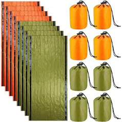 Qtynudy 8Er-Pack Notfallschlafsack Leichter -ÜBerlebensschlafsack Wasserdicht für Outdoor-Camping-Wanderabenteuer