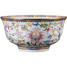 Servēšanas bļodas, graudaugu bļodas, keramikas bļoda* Antīka pils stila porcelāna rīsu bļoda Putras bļoda zupas bļoda 13 cm 5 collu pils emaljas krāsas grilēta ziedu rīsu bļoda Hau