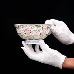 Servēšanas trauki, graudaugu bļodas, keramikas bļoda* Antīka pils stila porcelāna rīsu bļoda, putras bļoda, zupas bļoda 15,5 cm 6,1 collas imperatora pasteļtoņu lotosa rakstu bļoda porcelāna kolekcijas