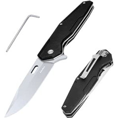 Aolegoo Folding Knife, 7Cr17 Stainless Steel Pocket Knife with Clip, G10 Handle Outdoor Knife, EDC Knife for Men (A3262)