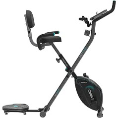 Cecotec Folding Exercise Bike with Flywheel Backrest 3kg X-Bike 3000 Neo Pro LCD Display Variable Magnetic Resistance Comfort Saddle and Handles Tablet Holder and Wheels