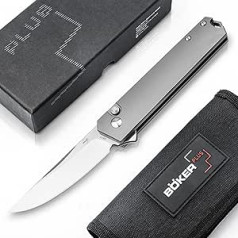 Böker Plus® Kwaiken Push Button Flipper Knife – Extremely Sharp One-Handed EDC Knife with Pinball Bearing 1 Hand Pocket Knife with Titanium Handle – Tactical EDC Utility Knife with Clip