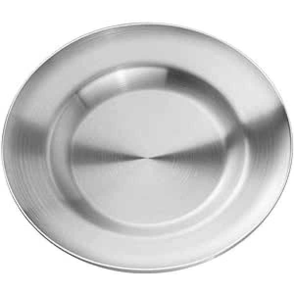 TOPBATHY Stainless Steel Feeding Serving Plate Camping Plates Dinner Plate for Camping Snack BBQ