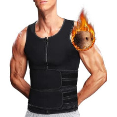 DUROFIT Men's Neoprene Sauna Vest with Slimming Belt, Sweat Vest for Intensive Training, Shaping Top and Body Shaper for Men, Skin-Friendly Materials, Polyurethane