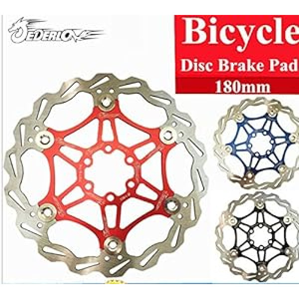 Velosipēda MTB DH bremžu pludiņa bremžu diski ķēdes gredzens 180 mm 6 collas (sarkans)