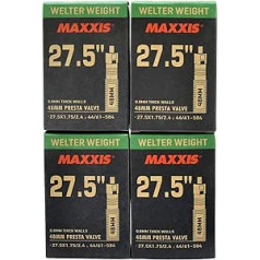 Maxxis Welter Weight 27.5 x 1.50-1.75 Bike Inner Tube Presta FV, 4 Pack, STB2027-4