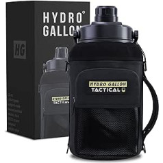 Hydro Gallon® taktiski izolēta 3,5 litru ūdens pudeles krūze militārās klases liela nerūsējošā tērauda vakuuma metāla termosa stādītājs, plata mutes plecu siksna MOLLE kabatas rokturis 3,6 l