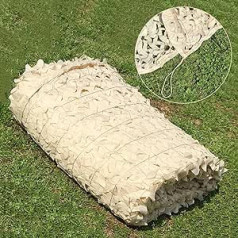 Camouflage Net, Beige, Garden Pergola Patio Sun Protection Net, Camouflage Net, Hunting, Military Reinforced Camouflage Net, Camouflage Net Privacy Screen, for Camping Theme Party Decoration, Beige, 4 x 6 m (13.1 x 19.7 ft)