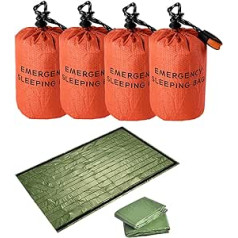 theFIU. Emergency Survival Sleeping Bag, Bivvy Bag, Survival Gear Kit Thermal Blanket PE Aluminium Film for Outdoor Adventure, Camping, Hiking, and First Aids, Lightweight Waterproof Thermal Bag (Green)