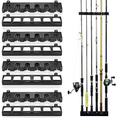 4pcs 34cm Fishing Rod Holder 6 Rod Rack Wall Mounted Vertical Horizontal Ceiling Fishing Rod Rack Fishing Rod Holder for Garage