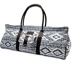 Kindfolk Yoga Mat Tote Bag rakstains audekls ar rāvējslēdzēja kabatu