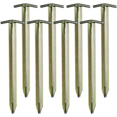 CampAir T Profile Tent Pegs Galvanised Steel Set of 8