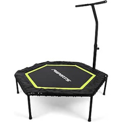 MSPORTS Premium Fitness Trampoline with Grab Bar for Indoor and Outdoor Use with Height Adjustment 150 kg Load Capacity Gym or Home